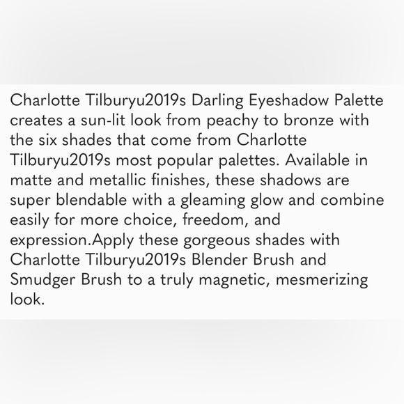 BNIB- $ drop - Charalotte Darling Easy Eyeshadow Palette (Brand New) - Picture 14 of 16